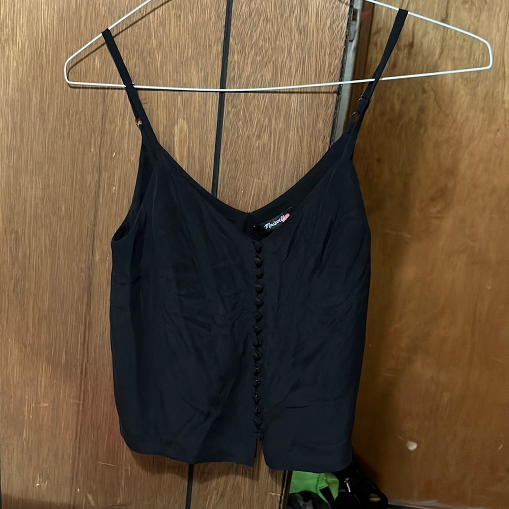 Madewell Black Silk Sleeveless Tank Top